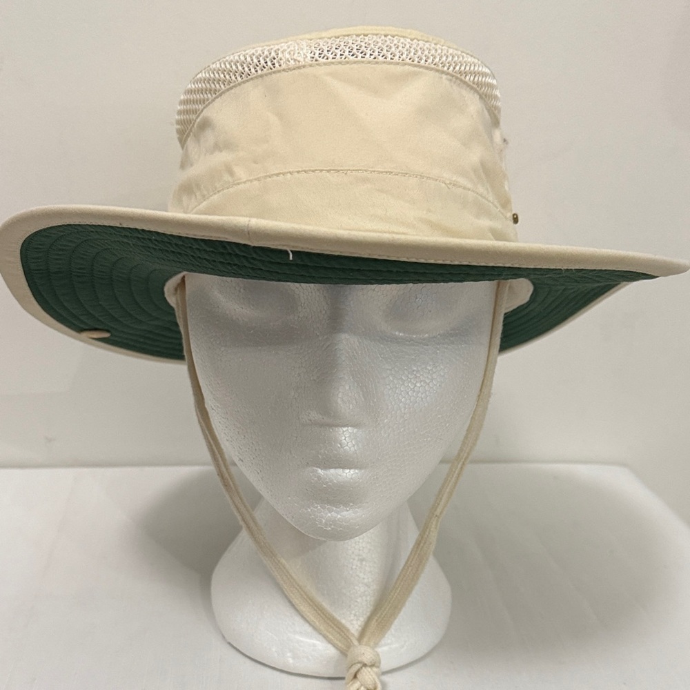 Cream and Green Men's Telley airflow hat